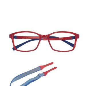 Montura niño Acetato, Roja/Azul Cuadrada. VGF 210